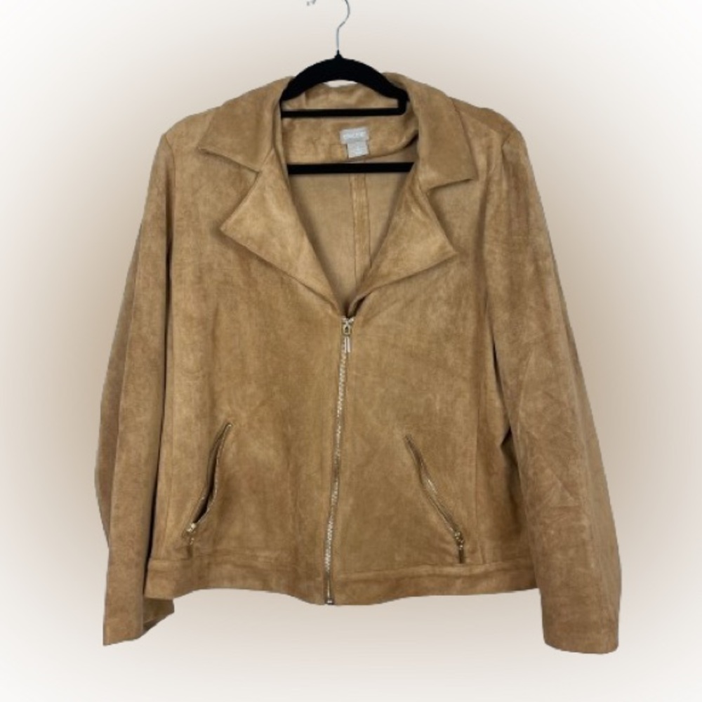 Chico’s women’s size 2 suede cropped jacket